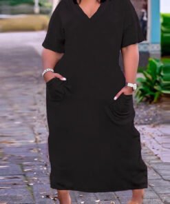 Sexy V-Neck Loose Plus Size Dress